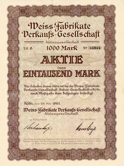 Weiss-Fabrikate Verkaufs-Gesellschaft AG
