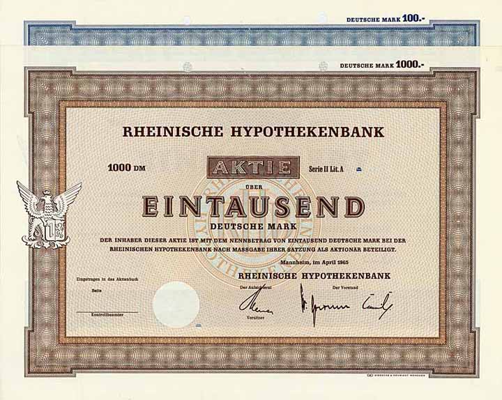 Rheinische Hypothekenbank (2 Stücke)