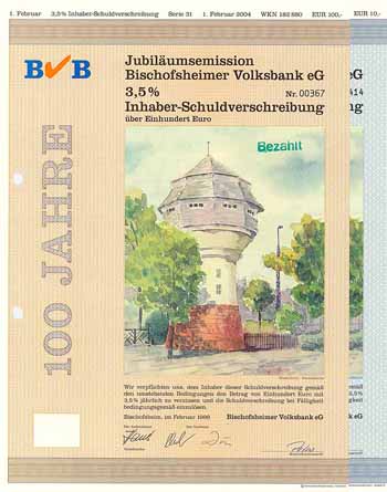 Bischofsheimer Volksbank eG (2 Stücke)