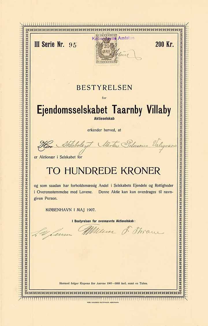 Ejendomsselbskabet Taarnby Villaby AS