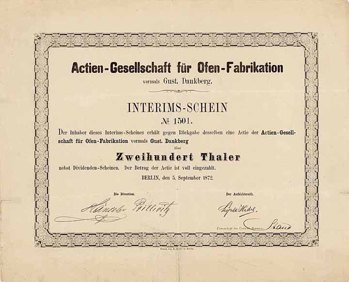 AG für Ofen-Fabrikation vormals Gust. Dankberg