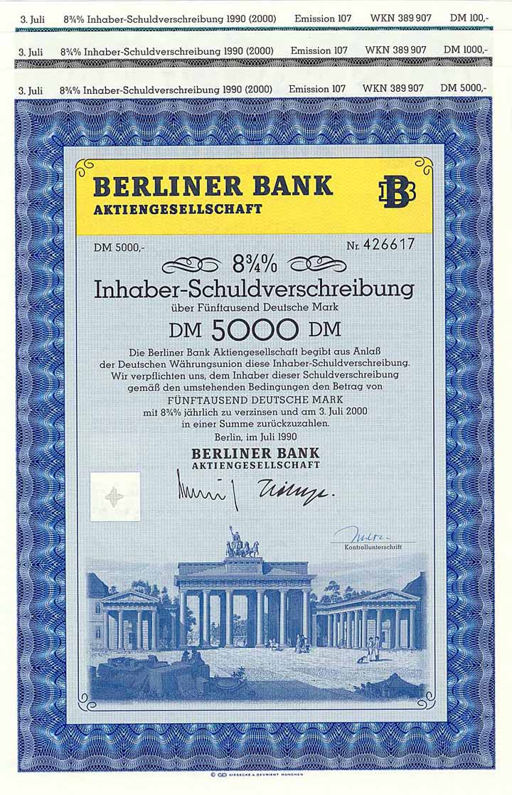 Berliner Bank AG (10 Stücke)
