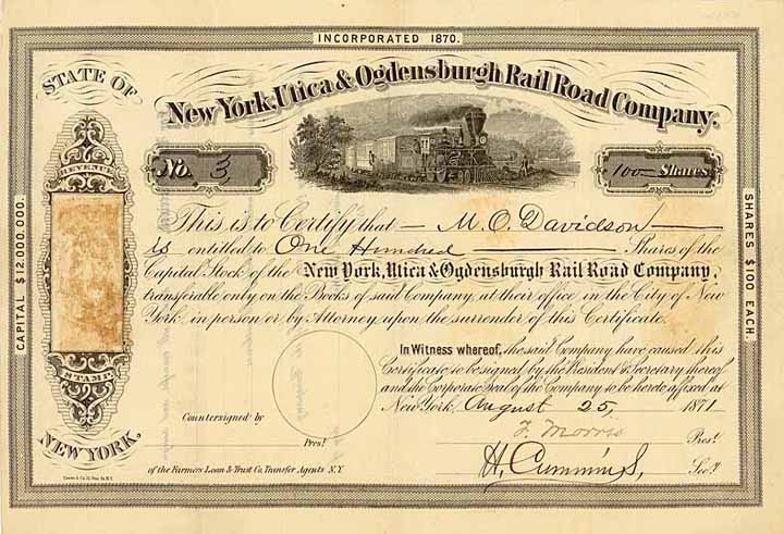 New York, Utica & Ogdensburgh Railroad