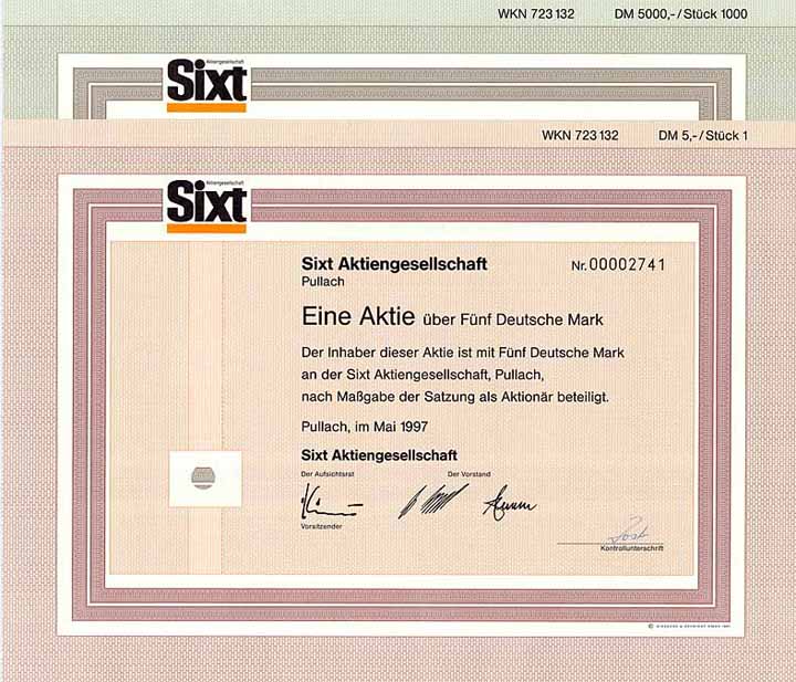 Sixt AG (2 Stücke)