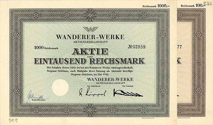 Wanderer-Werke AG (2 Stücke)