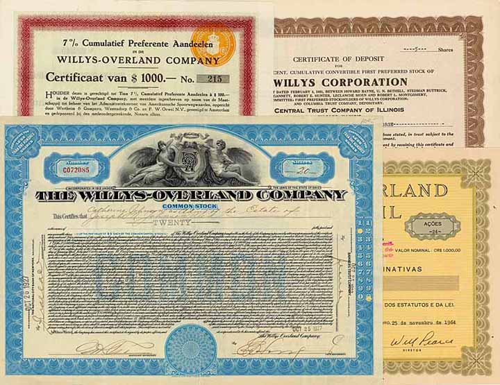 Willys Corp. + Willys-Overland Co. (9 Stücke)