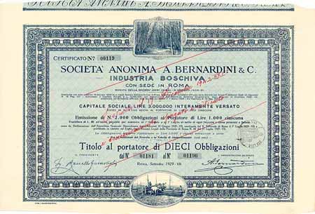 Societa Anonima A. Bernardini & C. Industria Boschiva