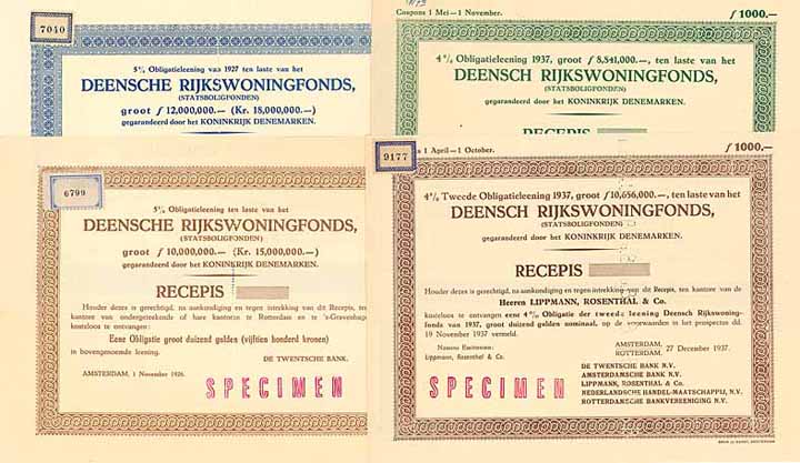 Deensch Rijkswoningfonds (Statsboligfonden) (4 Stücke)