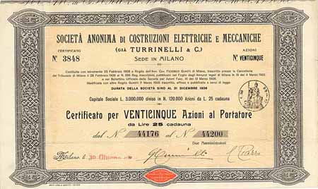 S.A. di Costruzioni Elettriche e Meccaniche (Gia Turrinelli & Co.)