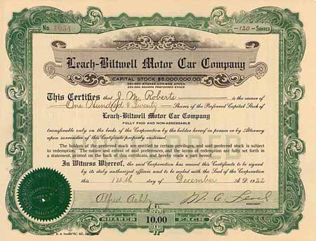 Leach-Biltwell Motor Car Co.