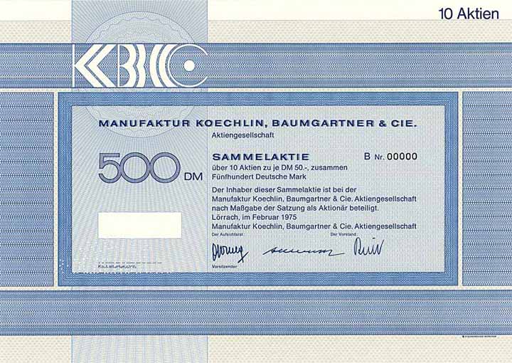 Manufaktur Koechlin, Baumgartner & Cie. AG