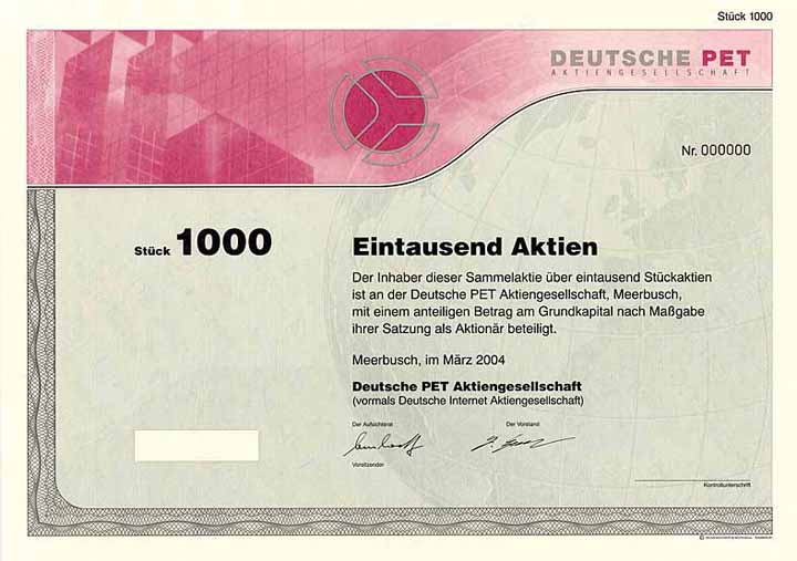 Deutsche PET AG (vormals Deutsche Internet AG)