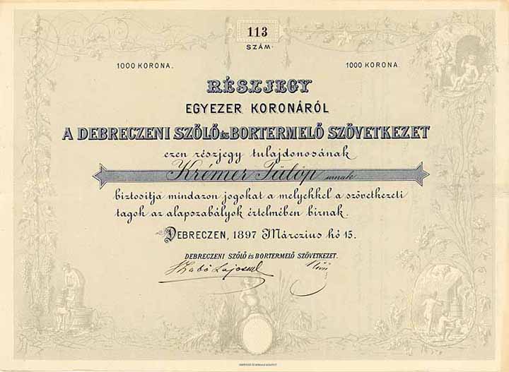 Debreczeni Szölö es Bortermelö Szövetkezet (Debrecziner Weinproduzenten-Kooperative)