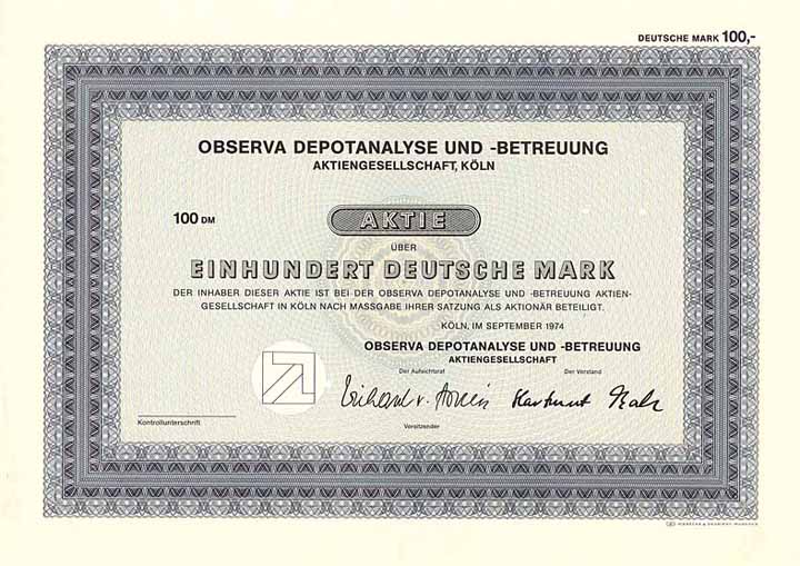 Observa Depotanalyse und -Betreuung AG