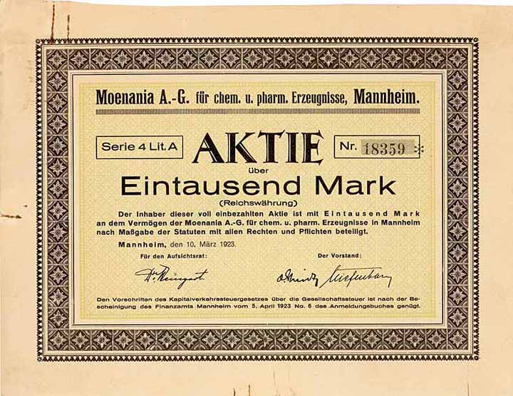 Moenania AG für chemische und pharmazeutische Erzeugnisse