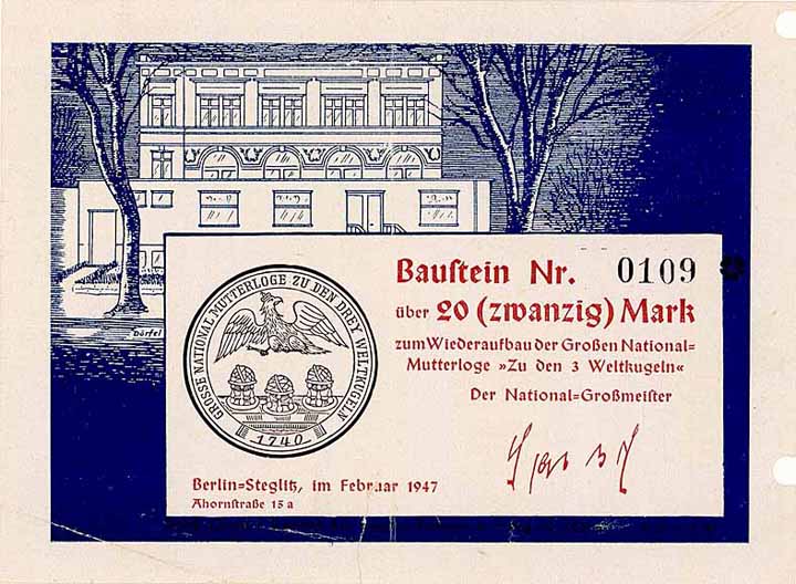 Große National Mutter Loge zu den drei Weltkugeln