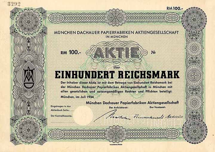 München Dachauer Papierfabriken AG in München
