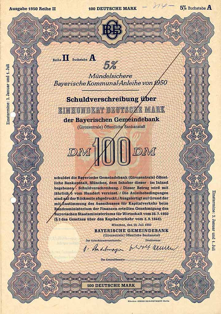 Bayerische Gemeindebank (Girozentrale) Öffentliche Bankanstalt