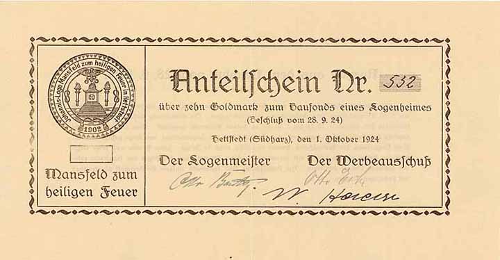Johannis-Loge Mansfeld zum heiligen Feuer