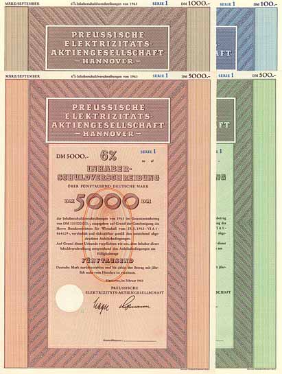 Preussische Elektrizitäts-AG (4 Stücke)