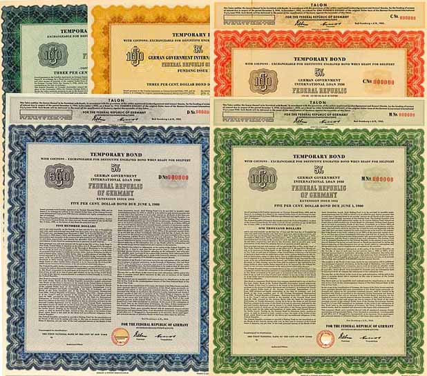 Federal Republic of Germany (German Government International Loan 1930) (5 Stücke)