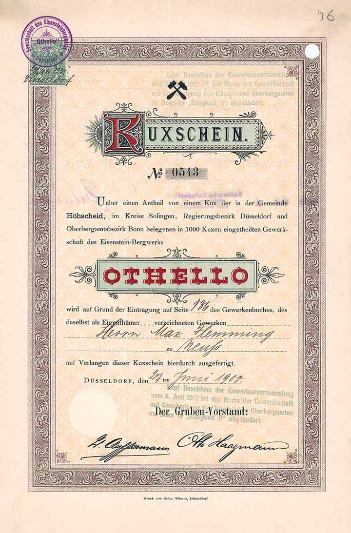 Gewerkschaft des Eisenstein-Bergwerks Othello