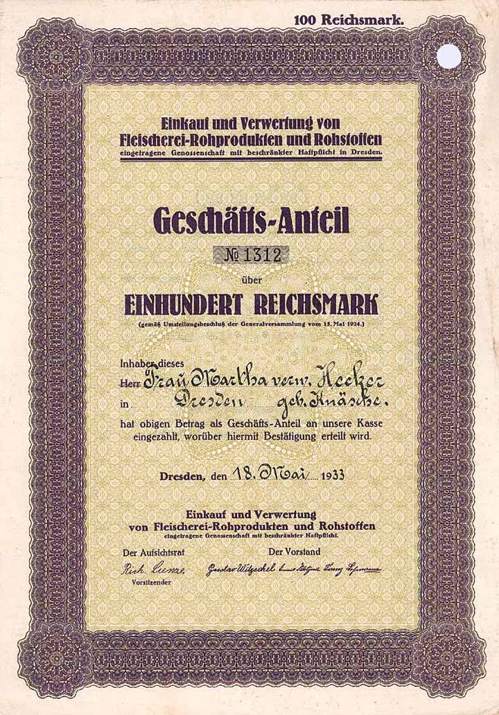 Einkauf und Verwertung von Fleischerei-Rohprodukten und Rohstoffen eGmbH