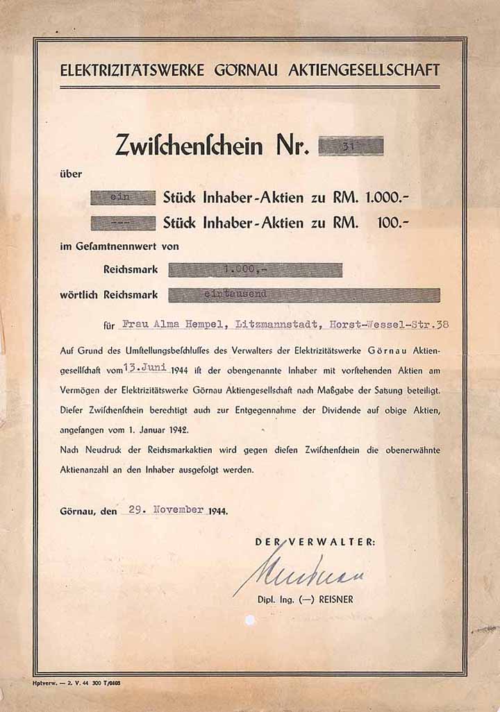 Elektrizitätswerke Görnau AG