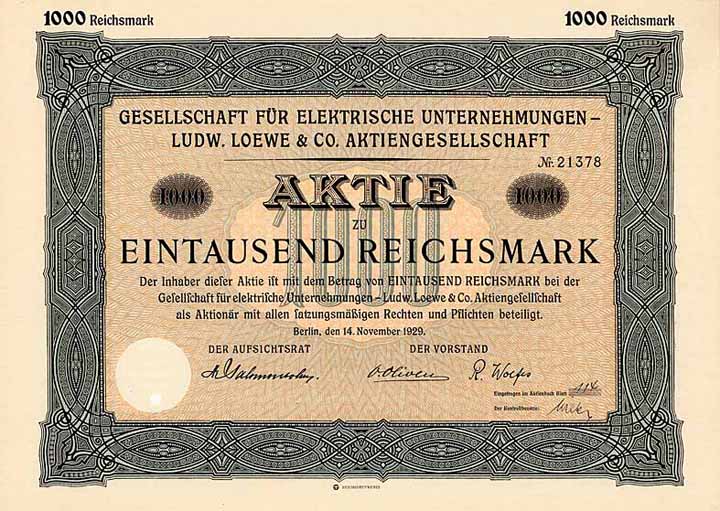 Gesellschaft für elektrische Unternehmungen - Ludw. Loewe & Co. AG