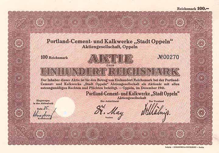 Portland Cement- und Kalkwerke "Stadt Oppeln" AG