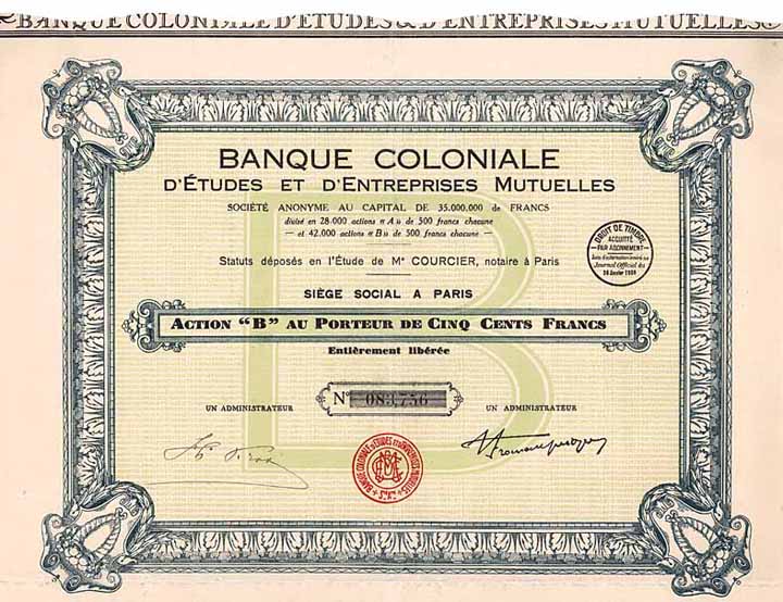 Banque Coloniale d'Etudes et d’Entreprises Mutuelles