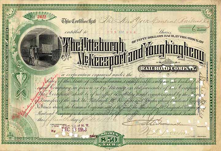 Pittsburgh, Mc Keesport & Youghiogheny Railroad (OU W.K. Vanderbilt)