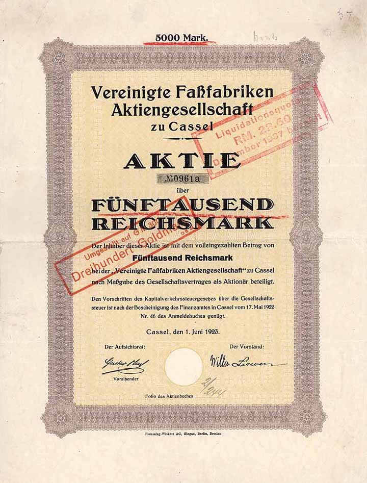 Vereinigte Faßfabriken AG