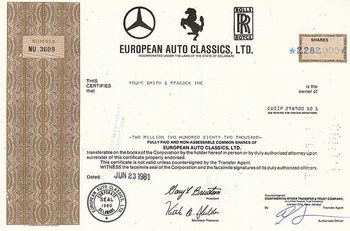 European Auto Classics, Ltd.