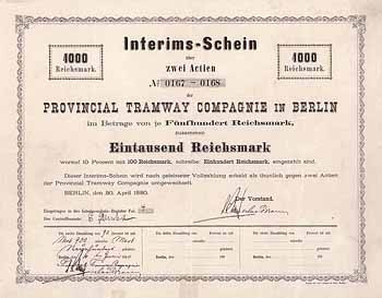 Provincial Tramway Compagnie in Berlin