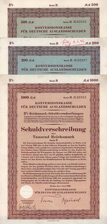 Konversionskasse für deutsche Auslandsschulden 1936 (9 Stücke)