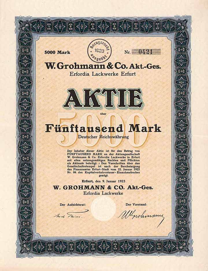 W. Grohmann & Co. AG Erfordia Lackwerke