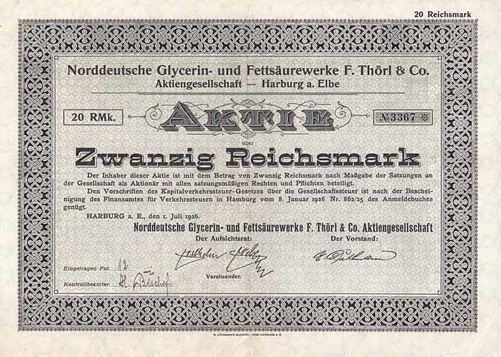 Norddeutsche Glycerin- und Fettsäurewerke F. Thörl & Co. AG