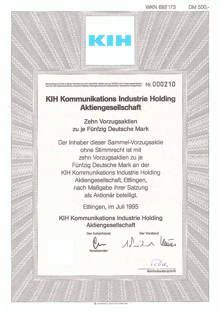 KIH Kommunikations Industrie Holding AG