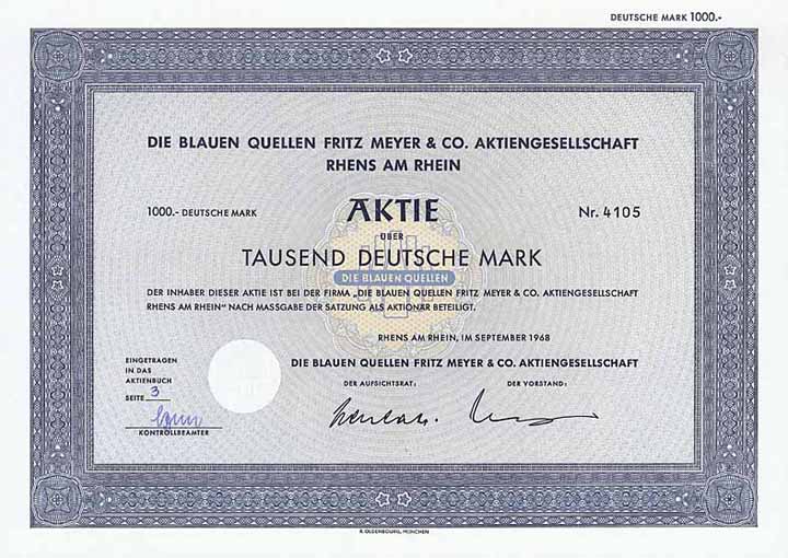 Die Blauen Quellen Fritz Meyer & Co. AG
