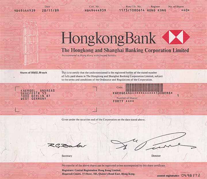 Hongkong and Shanghai Banking Corporation Limited