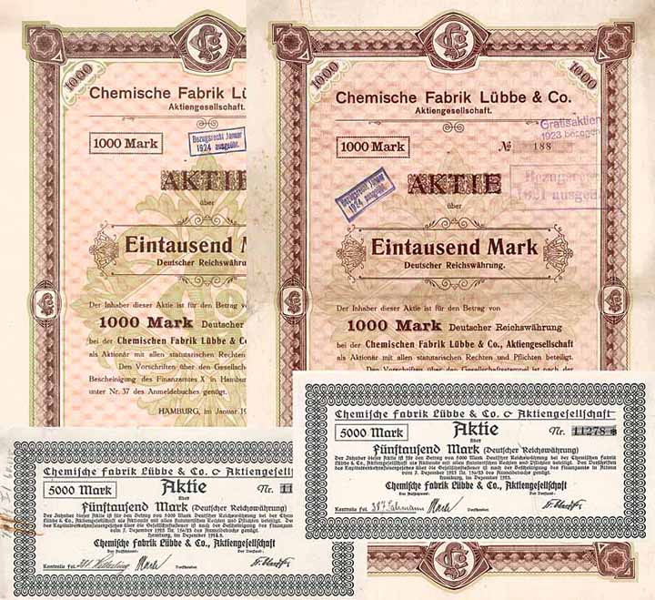 Chemische Fabrik Lübbe & Co. AG (5 Stücke)