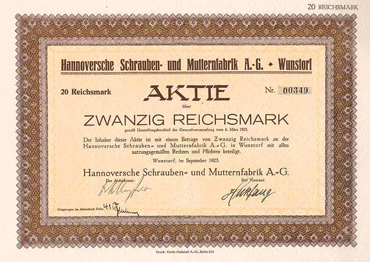 Hannoversche Schrauben- und Mutternfabrik AG