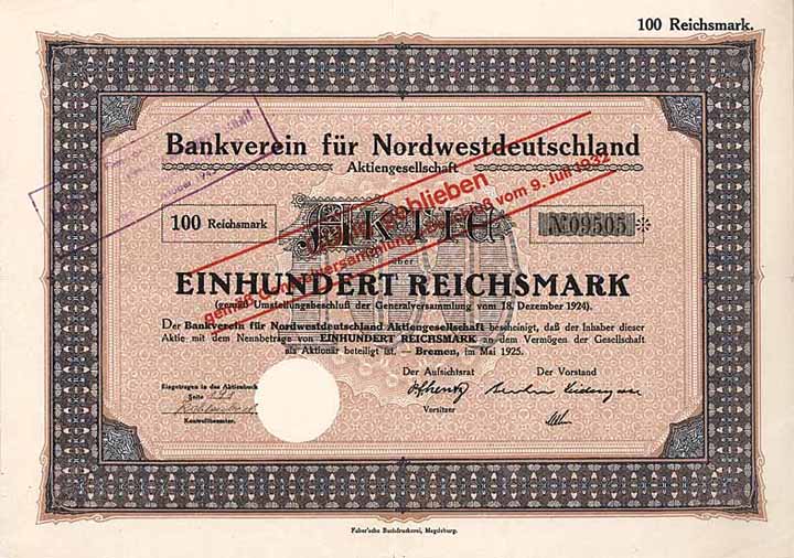 Bankverein für Nordwestdeutschland AG