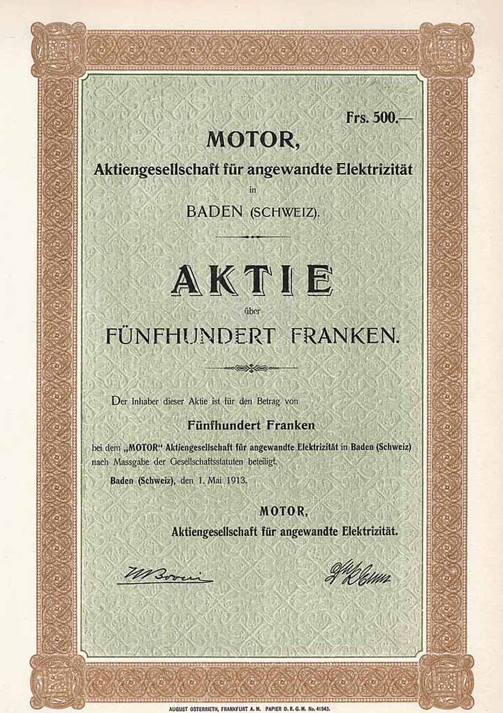 Motor, AG für angewandte Elektrizität