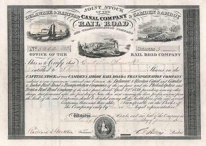 Camden & Amboy Rail Road & Transportation (Joint stock of Delaware & Raritan Canal Co. & Camden & Amboy RR & Transportation)