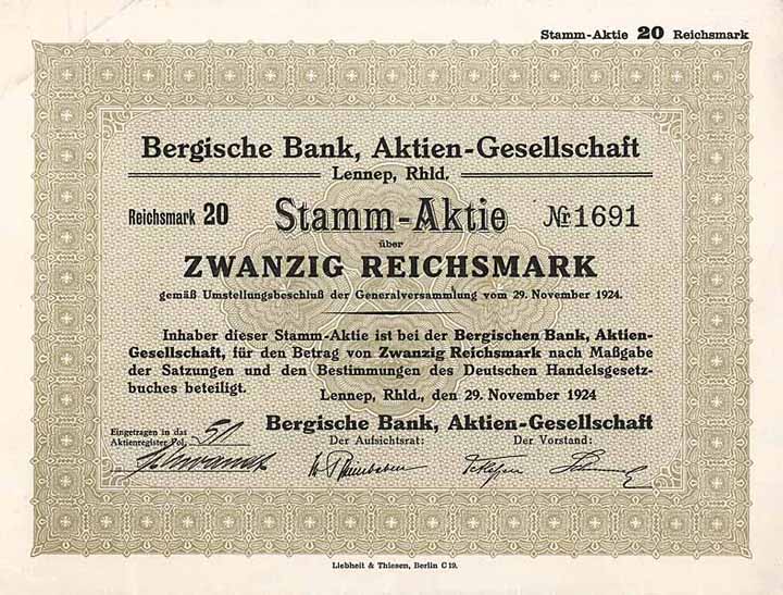 Bergische Bank AG