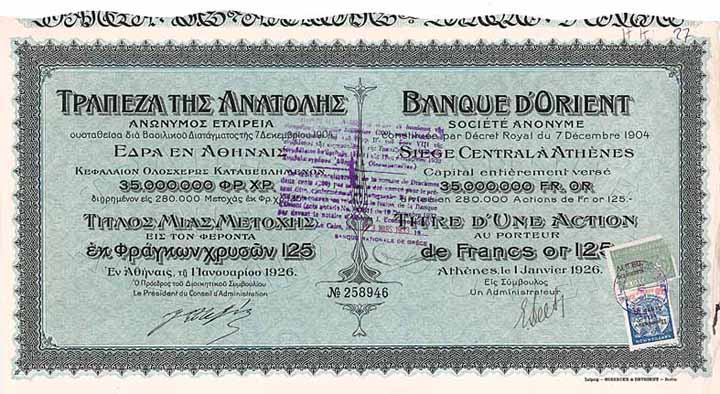 Banque d`Orient S.A.