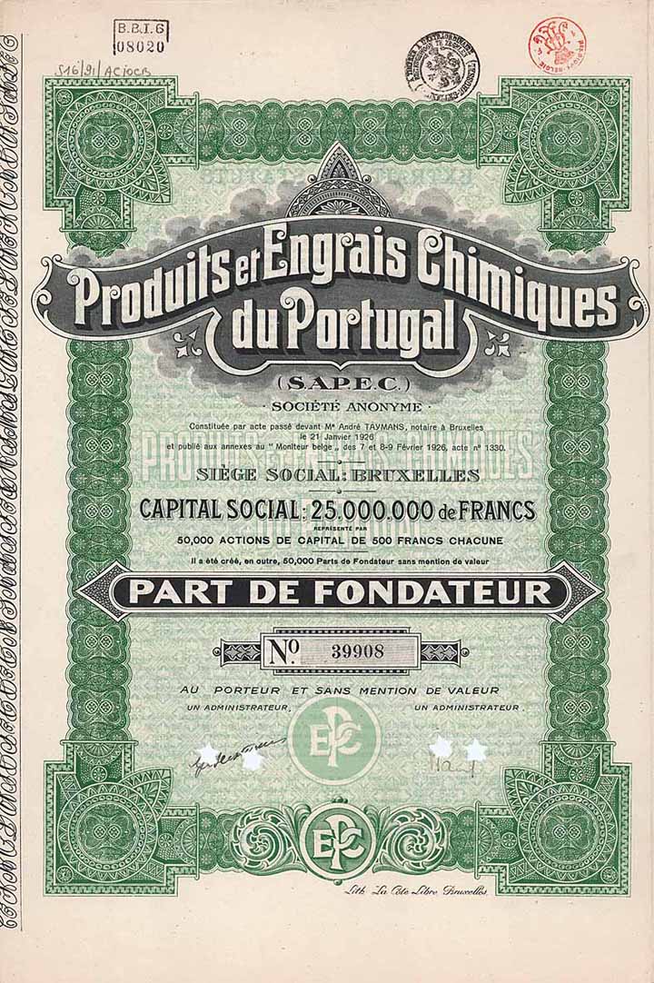 Produits et Engrais Chimiques du Portugal (S.A.P.E.C.) S.A.