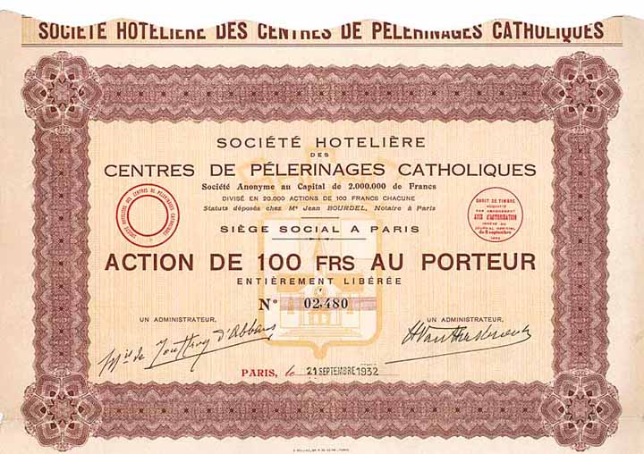 Soc. Hotelière des Centres de Pélerinages Catholiques S.A.